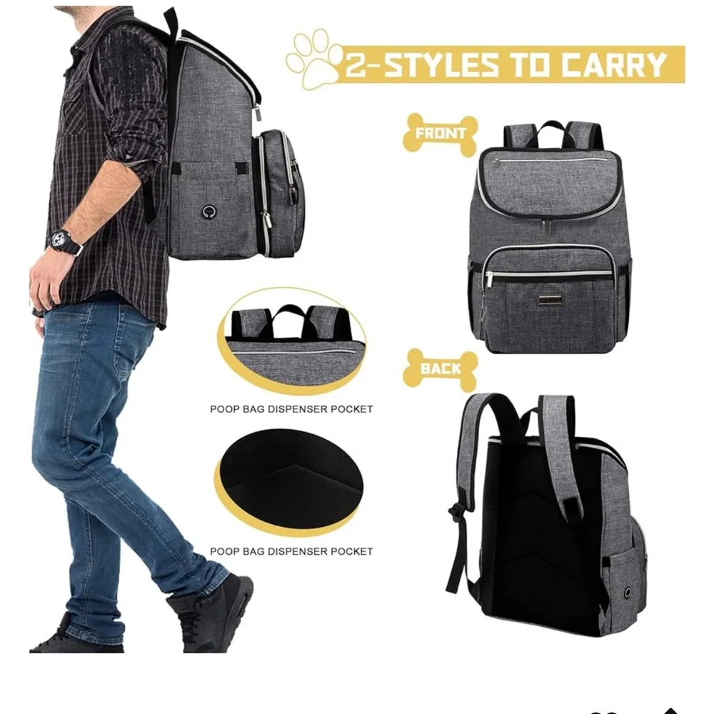 EUC! Two-in-One Dog Travel Backpack - Gray